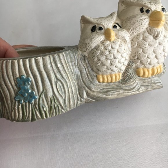 VINTAGE OWL PLANTER Ceramic Planter Collectible Plant Holder Indoor Planter Home - Picture 2 of 7